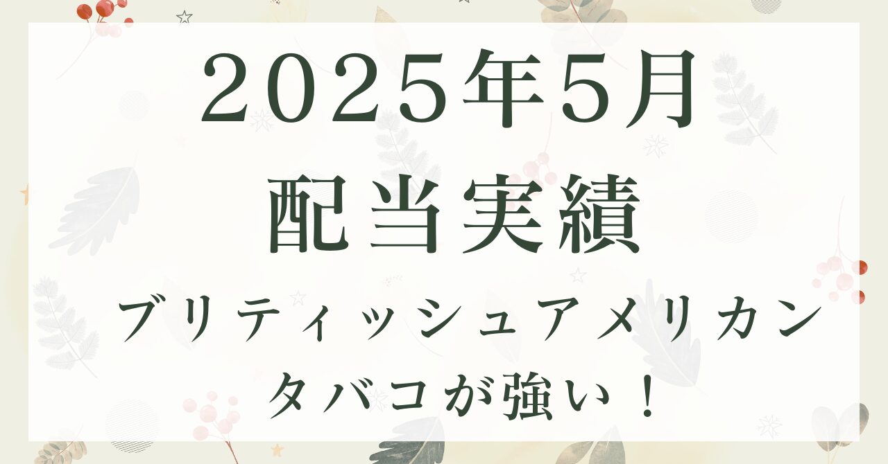 2025年5月期配当実績