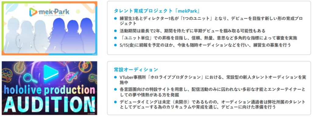 次世代のスターを輩出し続ける育成システムの構築【カバー 2026年3月期 通期決算説明資料より】